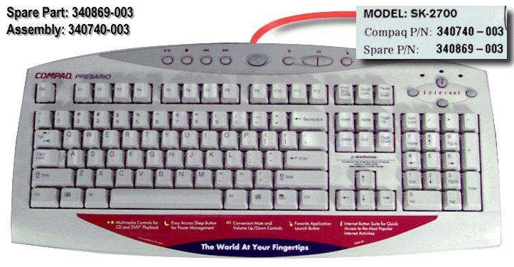 PS/2 keyboard (Ivory) – Easy Internet Access with Hotbutton (USA, Canada)