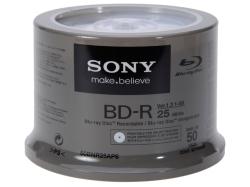50bnr25ap6 Sony Disc Blu-ray Single Layer 25gb 6x Write Once Wht Printable 50-pk