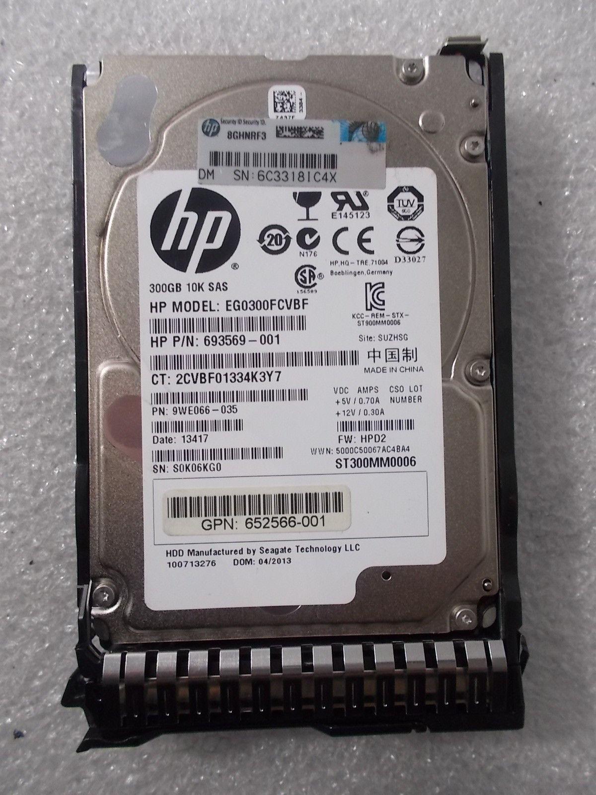 653955-001-SC HP G8 G9 300-GB 6G 10K 2.5 SAS SC[並行輸入品