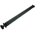 Transfer roller assembly – Long metal shaft with Black roller and drive gear – Transfers static charge to the media being printed on